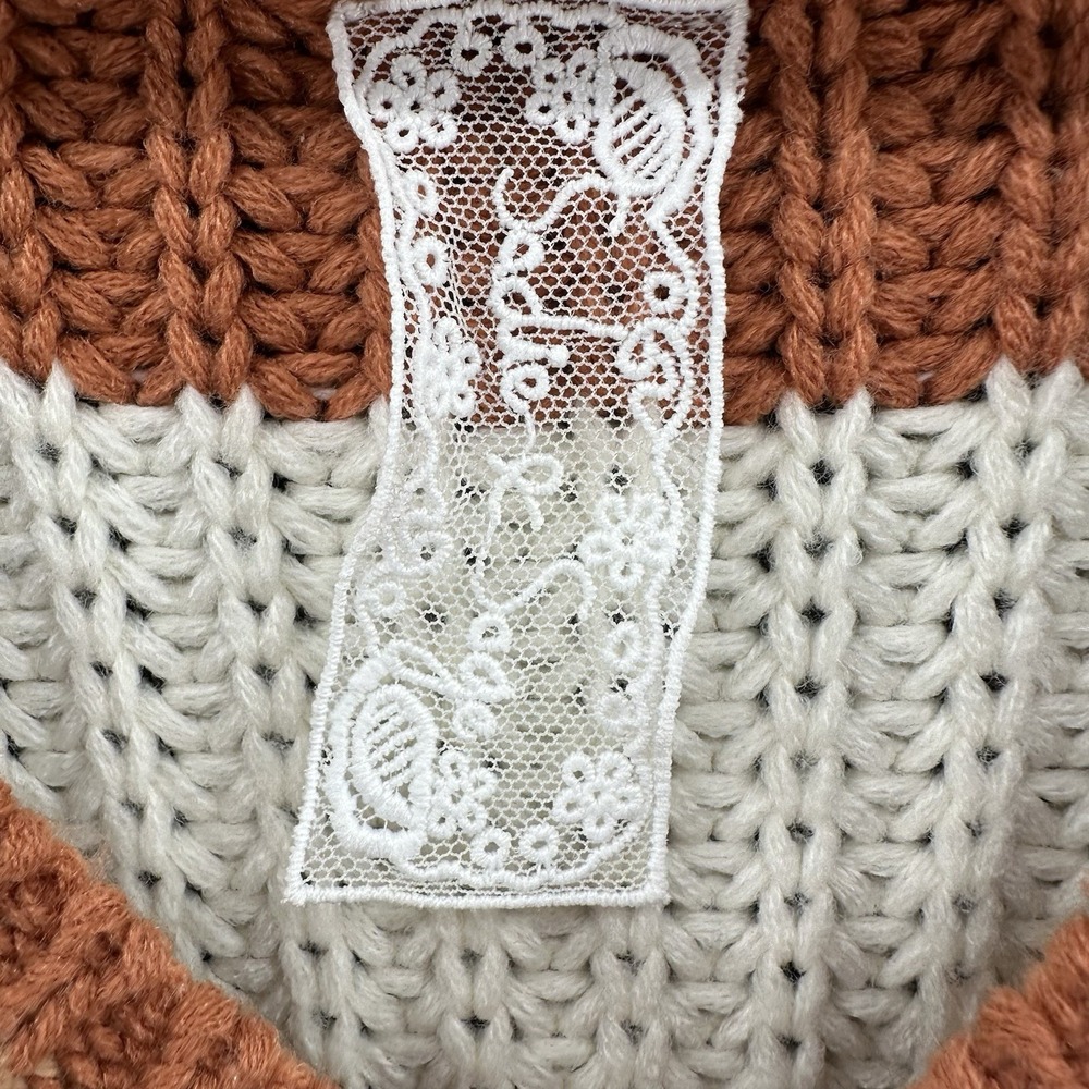 Sadie & Sage Womens V-neck Cable Sweater Vest S Cream Boho Cottagecore AB20 - Picture 4 of 9